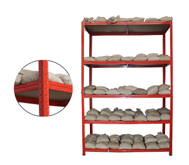 Composition of warehouse shelves